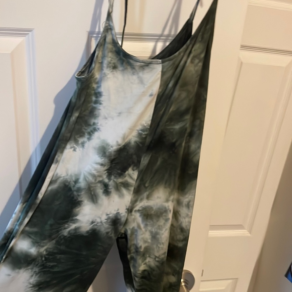 Groovy Green Tie-Dye Jumpsuit